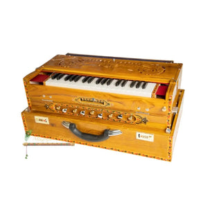 3 Line 9 Scale Changer Harmonium with Beautiful Border Design [Palitana 3 Line 9 Scales, 37 keys, 440 Hz /432 Hz Tune] Free Shipping