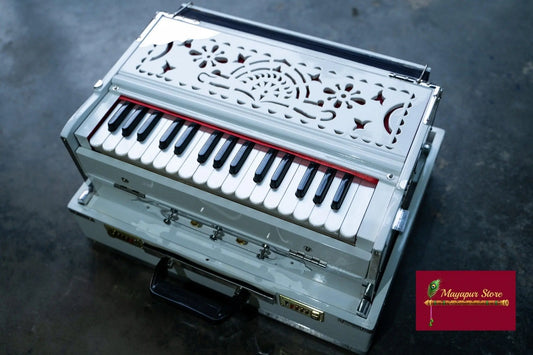 2.5 Octave White Harmonium Compact and Good Sound with Top Quality Reeds