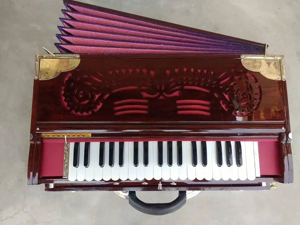 3 Line 9 Scale Changer Harmonium  [ Palitan 3 Line, 37 Reeds, Tune 440 Hz  or 432 Hz ] Rt Deluxe/ Premier Star Reed - MAYAPURSTORE