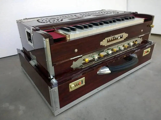 3 Line 9 Scale Changer Harmonium  [ Palitan 3 Line, 37 Reeds, Tune 440 Hz  or 432 Hz ] Rt Deluxe/ Premier Star Reed - MAYAPURSTORE