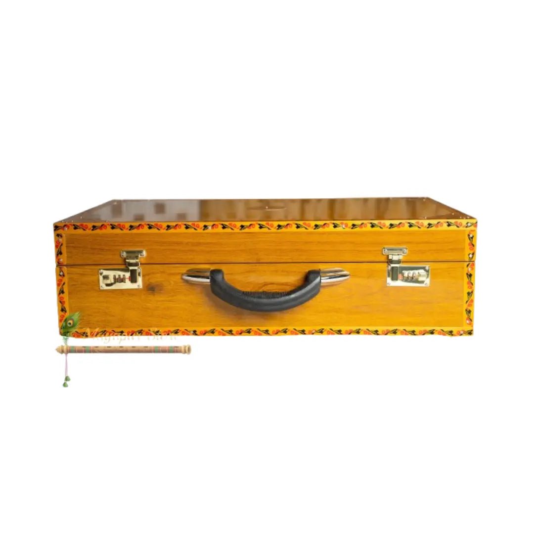 3 Line 9 Scale Changer Harmonium with Beautiful Border Design [Palitana 3 Line 9 Scales, 37 keys, 440 Hz /432 Hz Tune] Free Shipping - MAYAPURSTORE